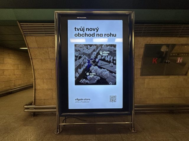 The poster in the metro at Jiřího z Poděbrad