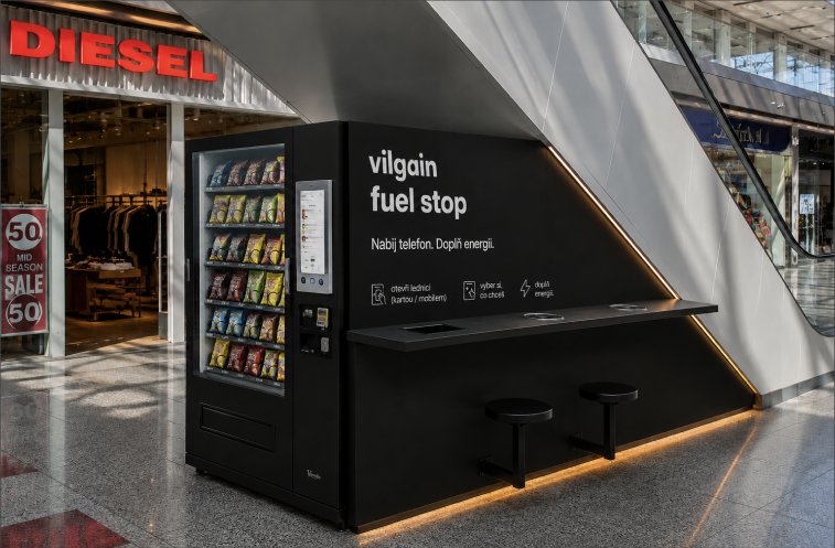 Vilgain fuel stop under the escalator